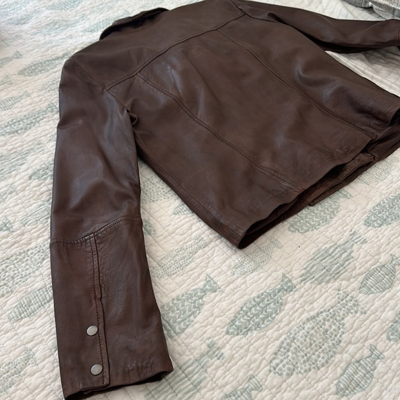 Lightly Used Brown Leather Jacket by Hinge - Sz Medium - Picture 16 of 16